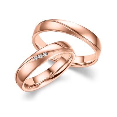 Partnerring MARRYA "Titan Ringe Trauringe Eheringe Partnerringe" Gr. 76, rosa (herren ring, rosé), Fingerringe, Damen, 7