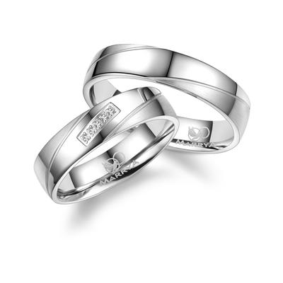 Partnerring MARRYA "Silber Ringe Trauringe Eheringe Partnerringe" Gr. 52, silber (herren ring, silber), Fingerringe, Dam