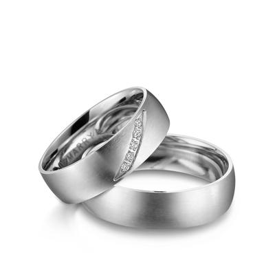 Partnerring MARRYA "Edelstahl Ringe Trauringe Eheringe Partnerringe" Gr. 66, silber (herren ring, silber), Fingerringe, 