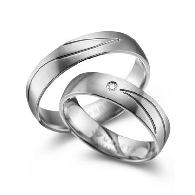 Partnerring MARRYA "Titan Ringe Trauringe Eheringe Partnerringe" Gr. 54, silber (damen ring, silber), Fingerringe, Damen