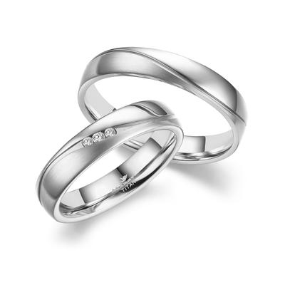 Partnerring MARRYA "Titan Ringe Trauringe Eheringe Partnerringe" Gr. 54, silber (damen ring, silber), Fingerringe, Damen