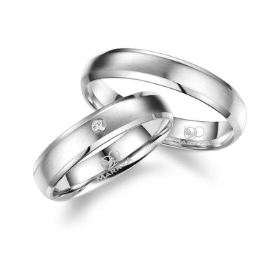 Partnerring MARRYA "Silber Ringe Trauringe Eheringe Partnerringe" Gr. 72, silber (herren ring, silber), Fingerringe, Dam