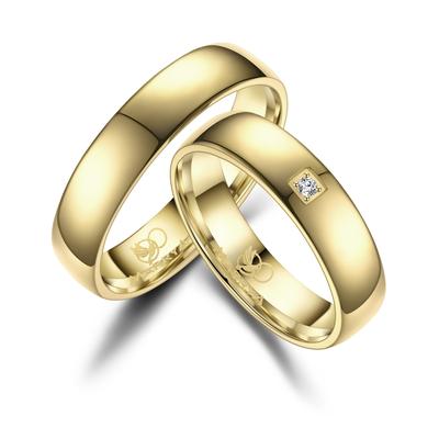 Partnerring MARRYA "Titan Ringe Trauringe Eheringe Partnerringe" Gr. 62, gold (damen ring, gold), Fingerringe, Damen, 62