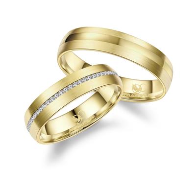 Partnerring MARRYA "Edelstahl Ringe Trauringe Eheringe Partnerringe" Gr. 54, gold (herren ring, gold), Fingerringe, Dame