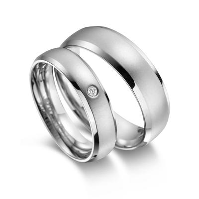 Partnerring MARRYA "Edelstahl Ringe Trauringe Eheringe Partnerringe" Gr. 70, silber (herren ring, silber), Fingerringe, 