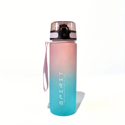TEMU 1pc Gradient Color Water Bottle With Straw Lid, Leakproof Sports , Portable With Carry Loop, Insulated For Hot/cold Beverages, Gym/outdoor/travel Use Image