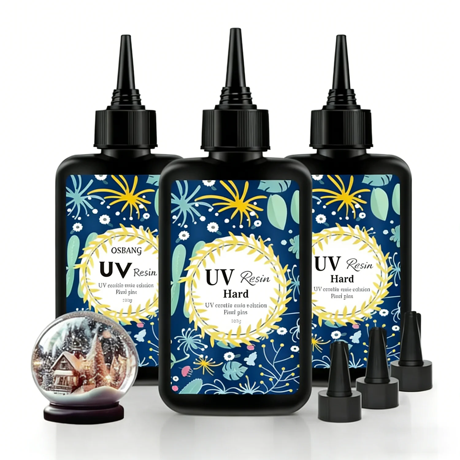 Resina UV da 3,53/7,05/10,58 once Resina di cristallo UV trasparente, dura e aggiornata, nuova formula Resina a polimerizzazione rapida ultravioletta per la creazione di gioielli