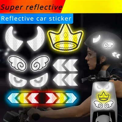 Adesivo riflettente per auto, moto, veicolo elettrico, avvertimento, graffi del corpo, decorazione,