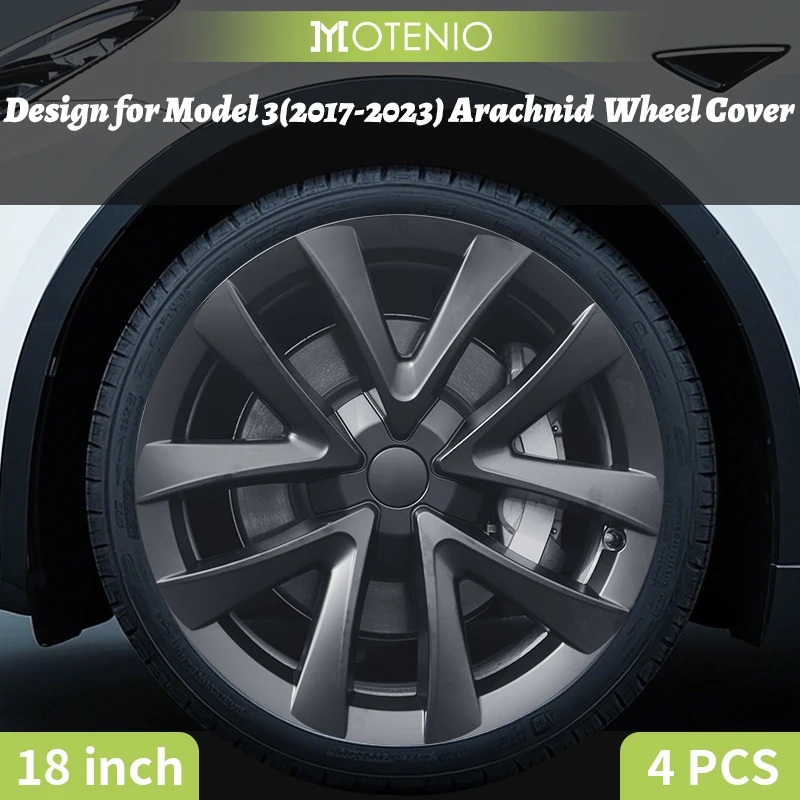 Set di 4 Copricerchi da 18 Pollici Stile Aracnide per TESLA Model 3 (2017–2023) – Solo per Model 3