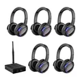 Cuffie da discoteca silenziose UHF RF Cuffie wireless per DJ 5 pezzi e 1 trasmettitore Distanza 500 m