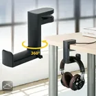 Supporto per gancio per cuffie con supporto per cuffie da gioco per PC, supporto per gancio con 360° regolabile ° Morsetto per braccio rotante, borsa universale per montaggio su scrivania