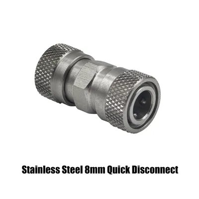 Both End Female Quick Disconnect Adaptor Stainless Steel Double Female 8MM Fill Nipple HPA High Pressure Accessories