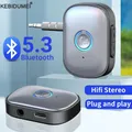 Ricevitore audio Bluetooth 5.3 Adattatore audio wireless stereo con jack AUX da 3,5 mm con microfono per auricolari per auto Altoparlanti TV