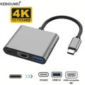 Hub USB 3 in 1 Docking station USB 3.0 compatibile da USB C a HDMI Splitter HUB da tipo C a HDMI per