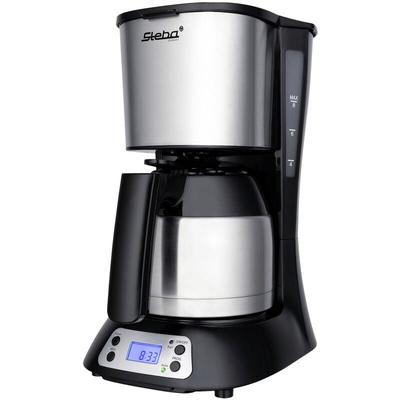 Steba KM F3 THERMO Kaffeemaschine Schwarz/Edelstahl Fassungsvermögen Tassen=8 Display, Isolierkanne