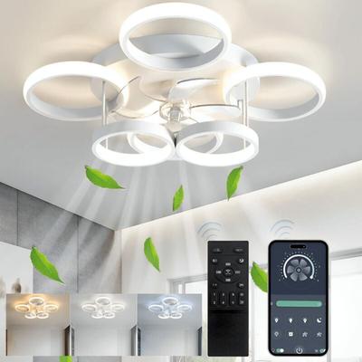 Deckenventilator Mit Beleuchtung,led Deckenleuchte Mit Ventilator Fernbedienung Und app Leise,66W Image