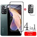 4 in 1 per Xiaomi Redmi Note 11 Pro Plus 5G vetro per Redmi Note 11S 5G pellicola salvaschermo per Redmi Note 11 Pro Plus vetro dell'obiettivo