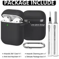 Custodie in silicone con gancio per Airpods1/2 Custodia protettiva antiurto per auricolari wireless per Airpod 2 1 Box Borse con kit di pulizia