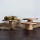 KEMORELA Piatto da torta in legno con supporto alto Vassoi da portata per alimenti creativi Vassoio
