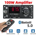 2*50W 100W Amplificatore Lettore Audio FAI DA TE Bluetooth 5.0 MP3 Scheda di Decodifica Lettore MP3 Auto Modulo Radio FM TF USB Mic Registra Chiamata