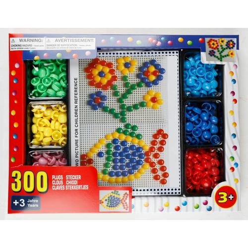 Mosaik-Steckspiel 300 Stecker bunt Steckmosaik Motorik Lernspiel Kinderspielzeug