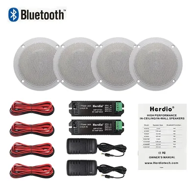 4 Inch 160W Marine Waterproof Bluetooth Speakers For ATV UTV SPA Golf Motorcycle Boat SPA UV-Proof Outdoor Indoor Music Speaker