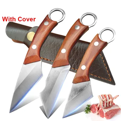 Grafting Knife Chef Cleaver Butcher Boning Knife Wood Handle Handmade Kitchen Knives Slicing Meat