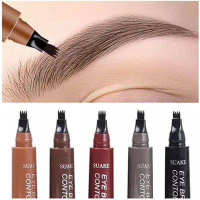 4D Microblading Eyebrow Pen 4 Forks Tip Eyebrow Tattoo Pencil Long Lasting Fine Sketch Liquid Eye