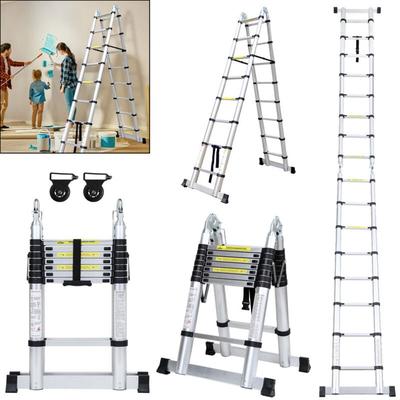 Hengda - vingo Teleskopleiter Ausziehleiter Klappleiter Stabil Aluminium Stehleiter bis 150kg Image