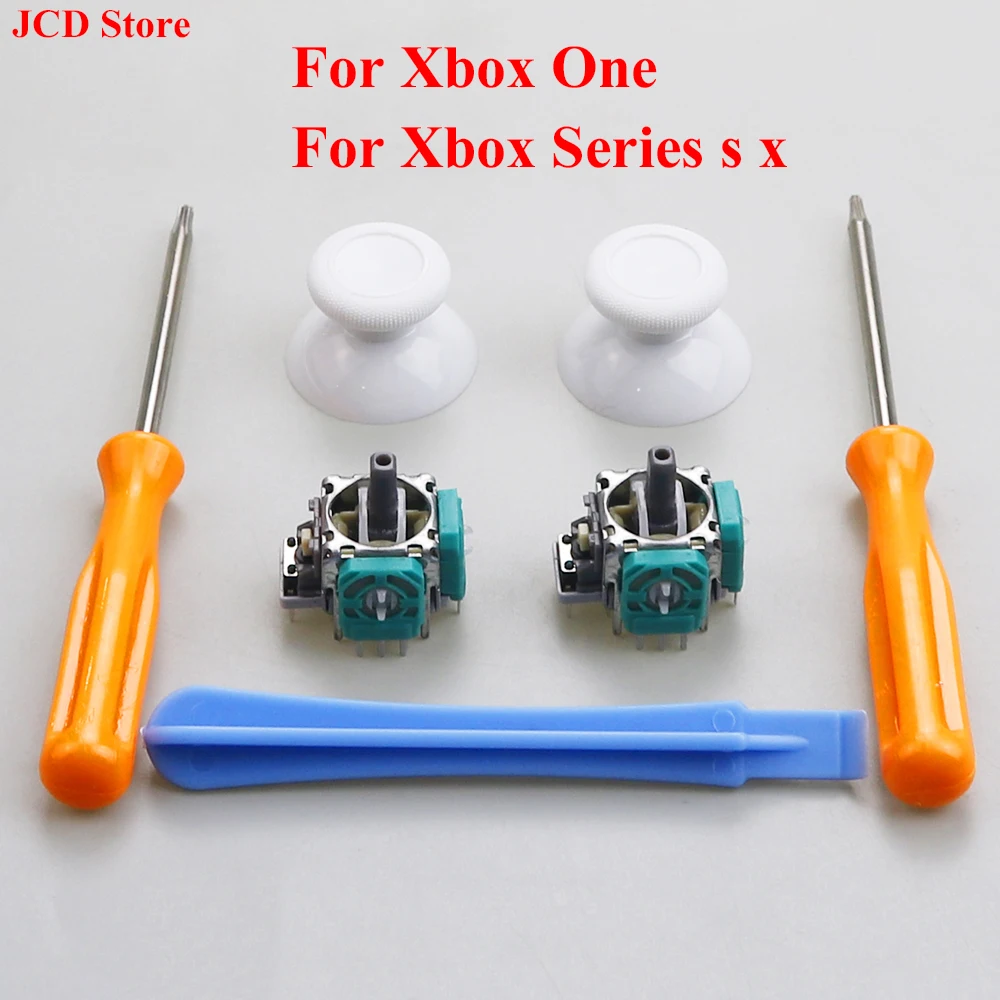 1Set Joystick Replacement Kits for Xbox Series X/S Xbox One Controller with T6/T8 Screwdriver 3D Analog Thumbstick Repair Kit
