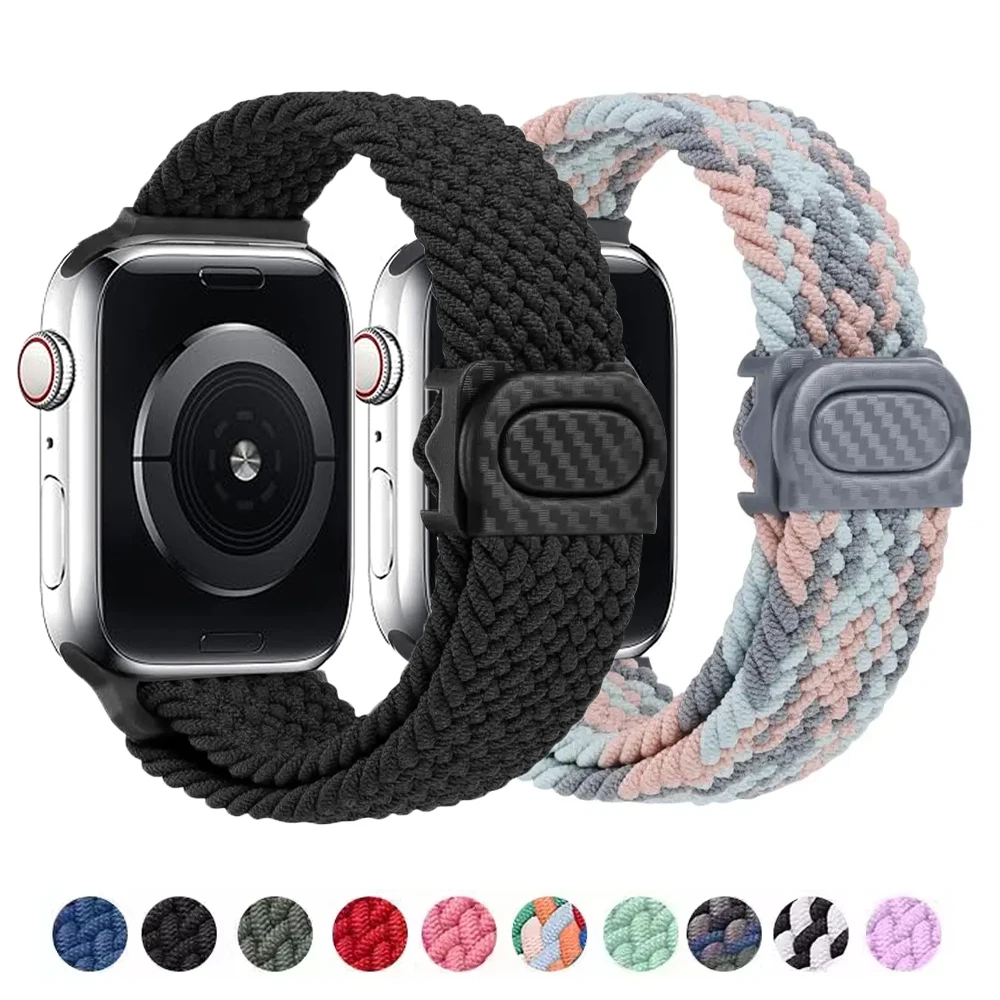 Armband für Apple Uhren armband 44mm 42mm 40mm 45mm 38mm 41mm 49mm geflochtenes Nylon Correa Armband iwatch Serie 9 8 7 6 5 4 3 se ultra Image