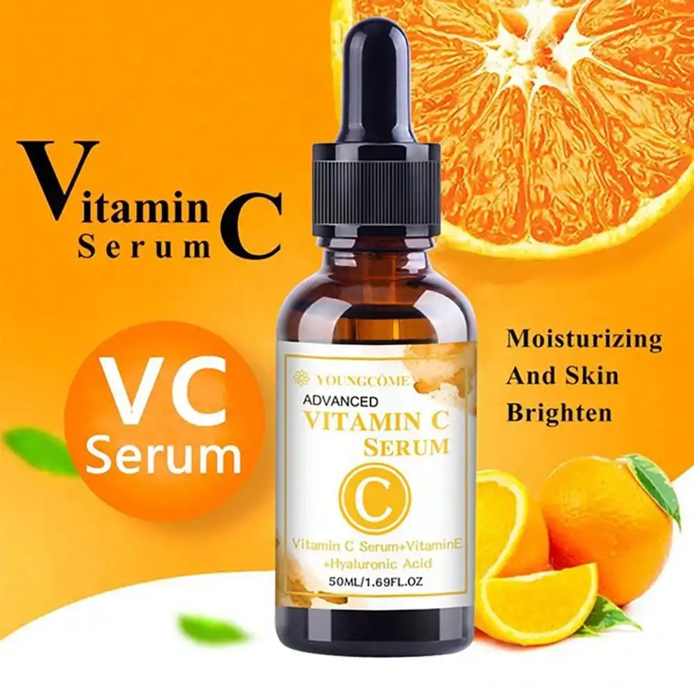 Vitamin C Gesichtsessenz 50 ml enthält Hyaluronsäure, Entferner dunkler Flecken, feuchtigkeitsspendende Reparatur, Anti-Aging-Essenz, Gesichtspflege Image