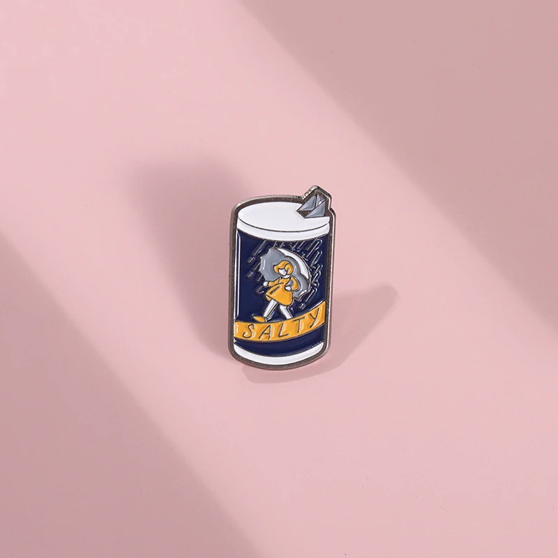 Tolle Bachelorette Emaille Pin Morton Salt Girl süße Gothic Mädchen lustige Brosche Geschenk Revers Rucksack Abzeichen Schmuck Dekoration