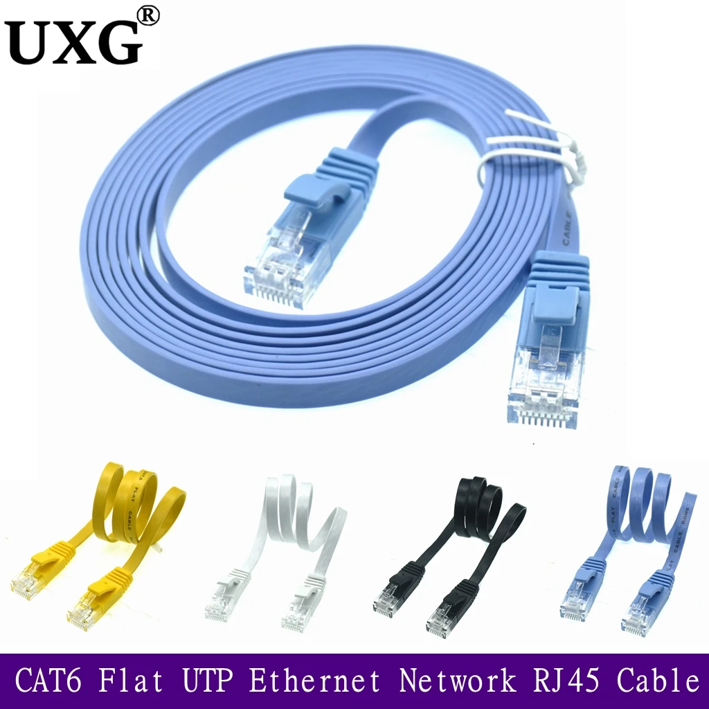 20 cm 50 cm 1 m 3 ft kurzes Kabel CAT6 flaches UTP-Ethernet-Netzwerkkabel RJ45-Patch-LAN-Kabel Schwarz Weiß Blau Farbe 5 m 10 m 20 m 30 m Image