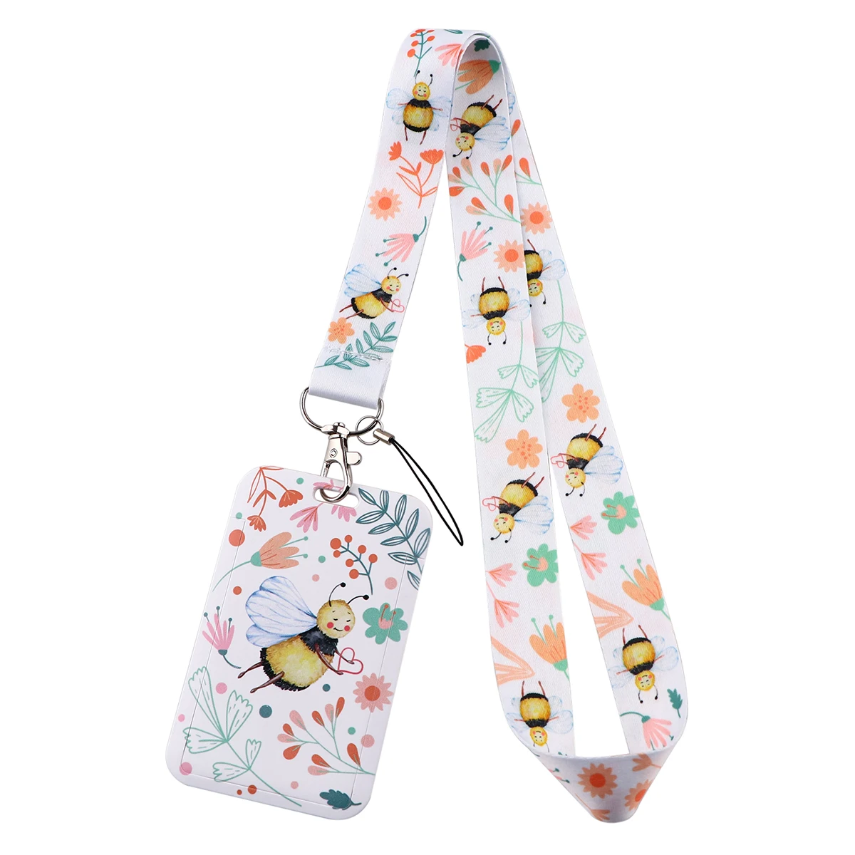 Niedliche Biene Lanyard Schlüssel bund ID Kreditkarte Abdeckung Pass Handy Charm Hals riemen Abzeichen halter Schlüssel halter Zubehör Image