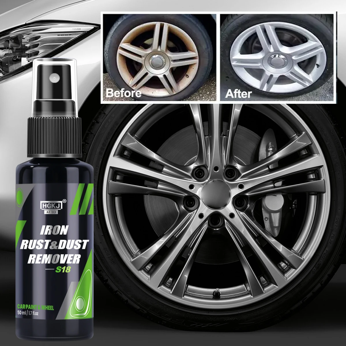 Auto Rost Entferner Spray Metall Farbe Reiniger Auto Wartung Spray Eisen Rost Pulver Entferner multifunktionale Reinigung HGKJ S18 Image