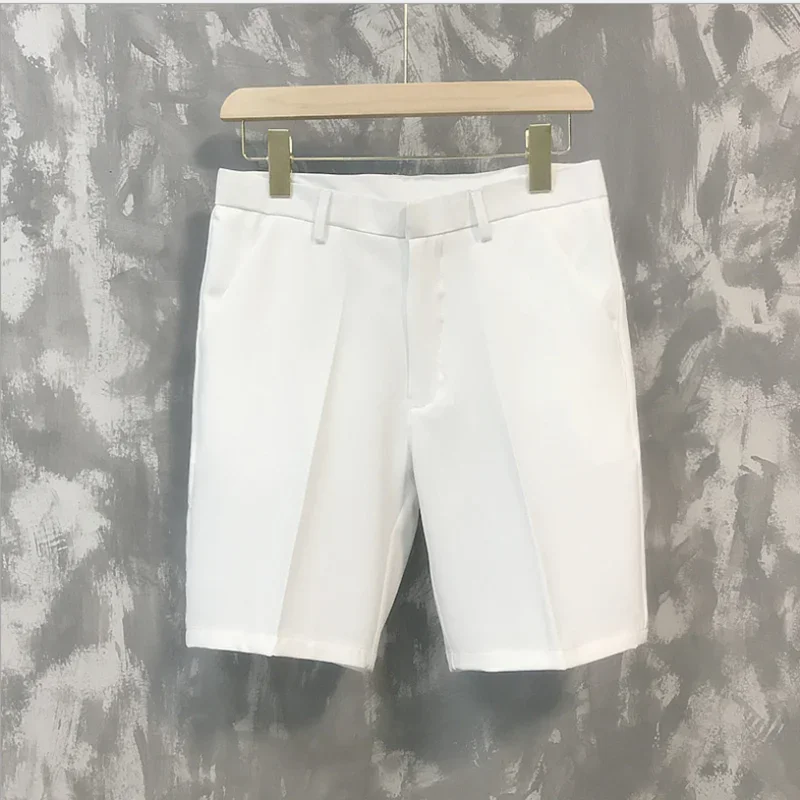 2024 neue Fünf-Punkt-Hose Herren Sommer Trend lässig 5 Punkte Mid Pants wilde Jugend lose weiße Anzug Shorts Bermuda Masculina Image