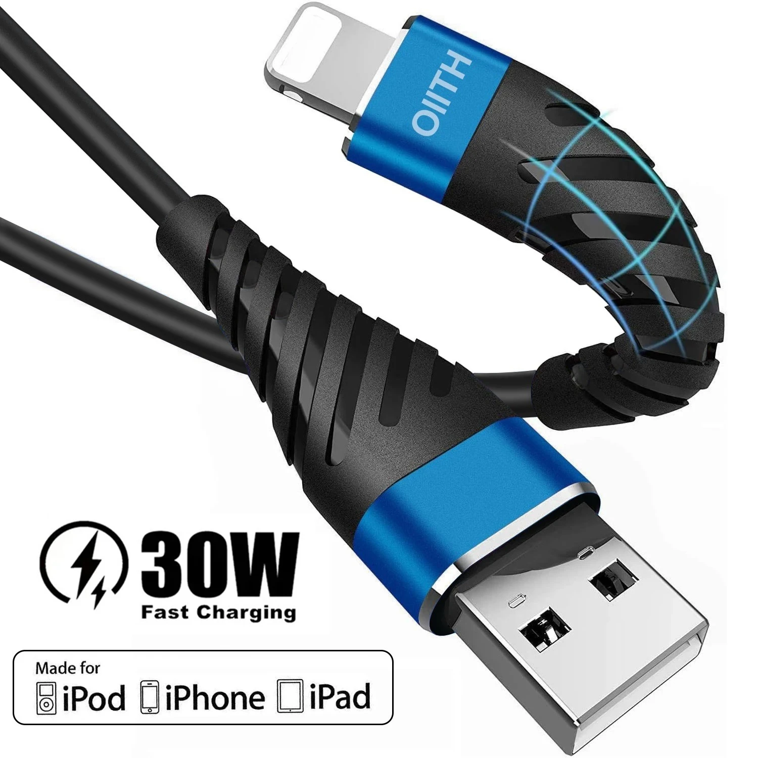 2,4 A Schnelllade-USB-Kabel für iPhone 11 12 13 Pro X XS Max 6 7 8 Plus SE iPad-Kabel Handy-Ladegerät Datenkabel 2 m 6 ft Image