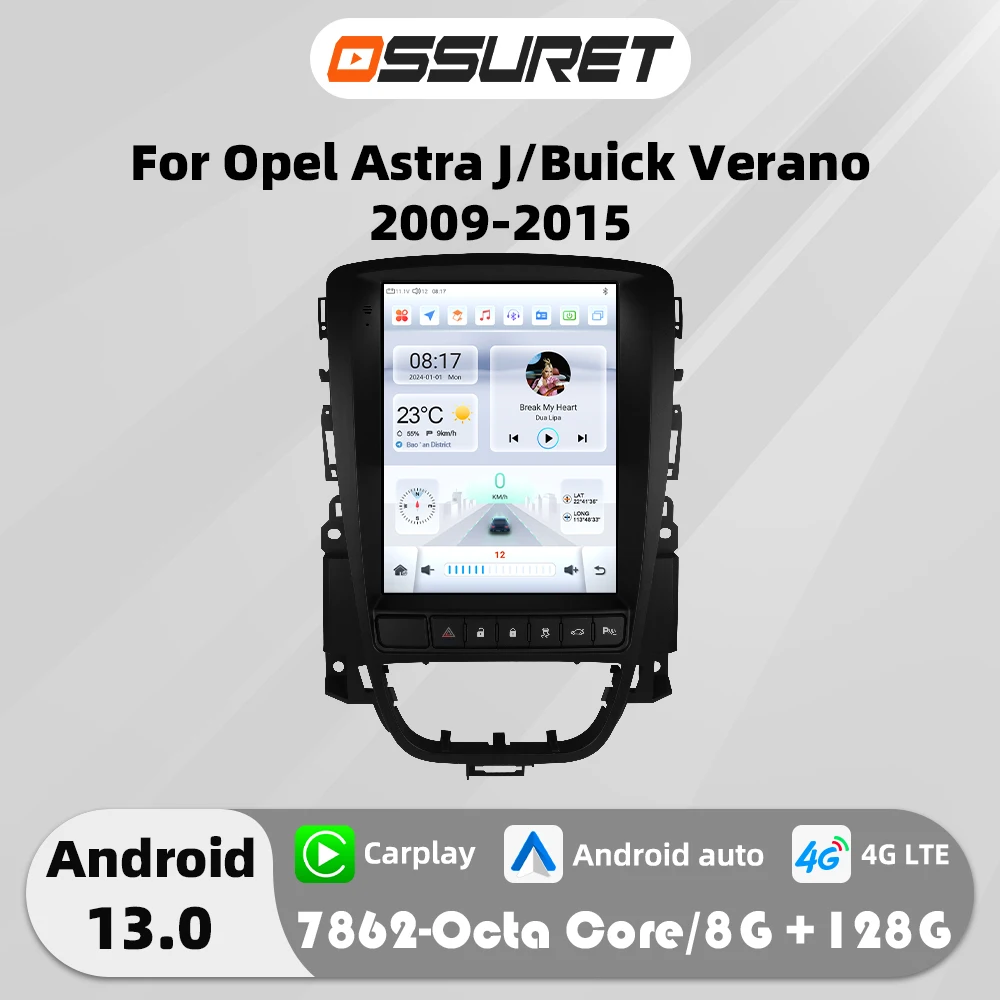 9,7 Zoll Android 13 Autoradio für Opel Astra J Buick Verano Multimedia Video Player GPS Navi Stereo 7862 Carplay 2din Bildschirm HeadUnit Image