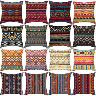 Kissenbezug mit geometrischem Muster im böhmischen Stil, afrikanischer Streifen-Kissenbezug, Image