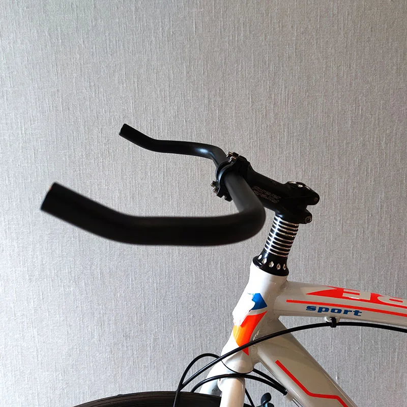 Fixie Bike Lenker 25,4mm 420mm Rennrad TT Lenker Aluminium Legierung Einzigen Speed Bike Track Fahrrad Rest Griff bar Teile Image