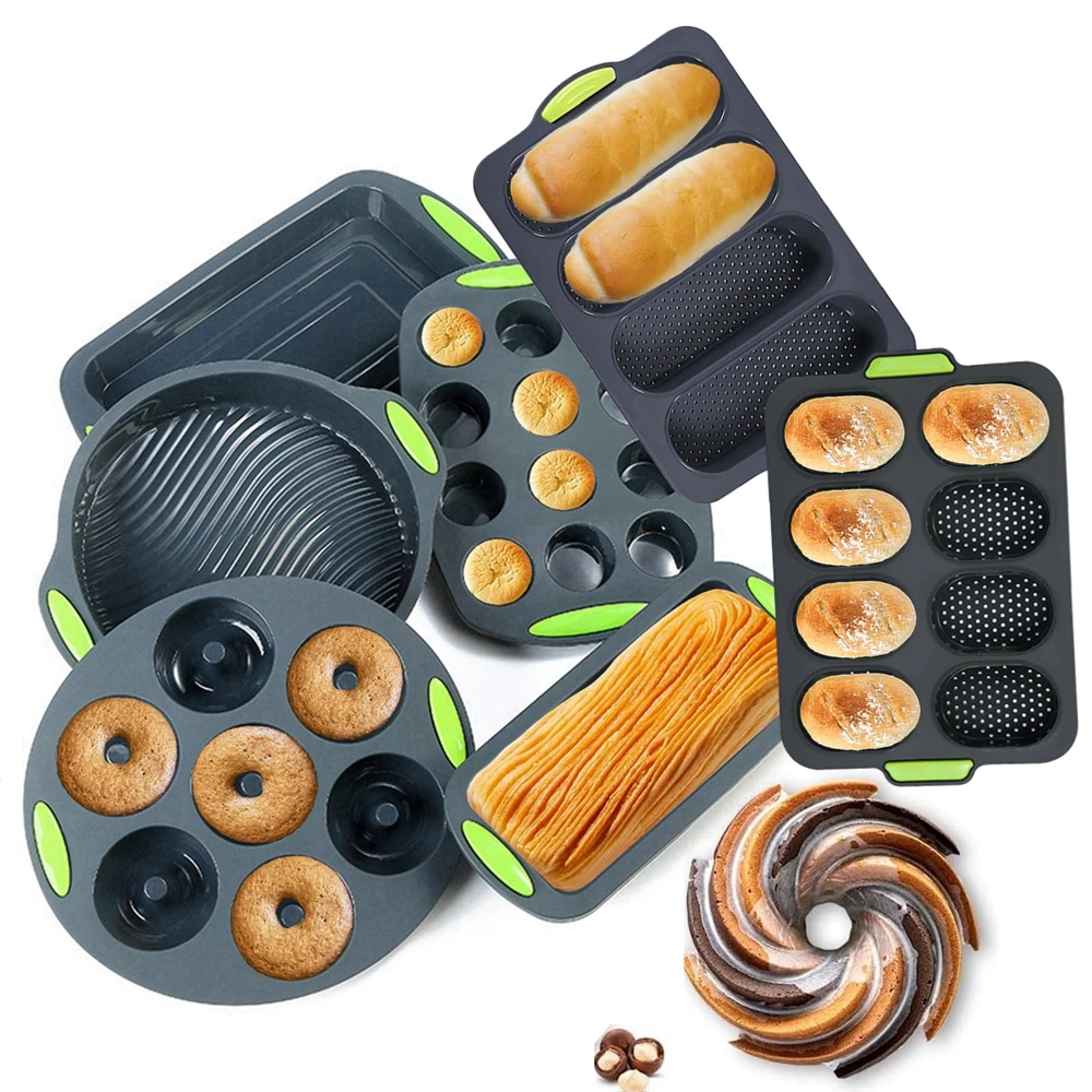 Silikon Kuchen form Antihaft 8-10-Zoll Lebensmittel qualität Silikon Kuchen form Backform Toast Tablett Brot Pfanne Dessert Back geschirr Kuchen Werkzeuge