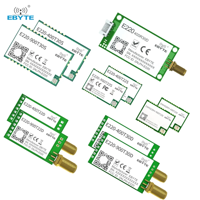 LLCC68 LoRa Wireless Modul UART 433/868/915 MHz 22/30 dBm Long Range Stamp Loch WOR EBYTE E220-T Serie Sender Empfänger Image