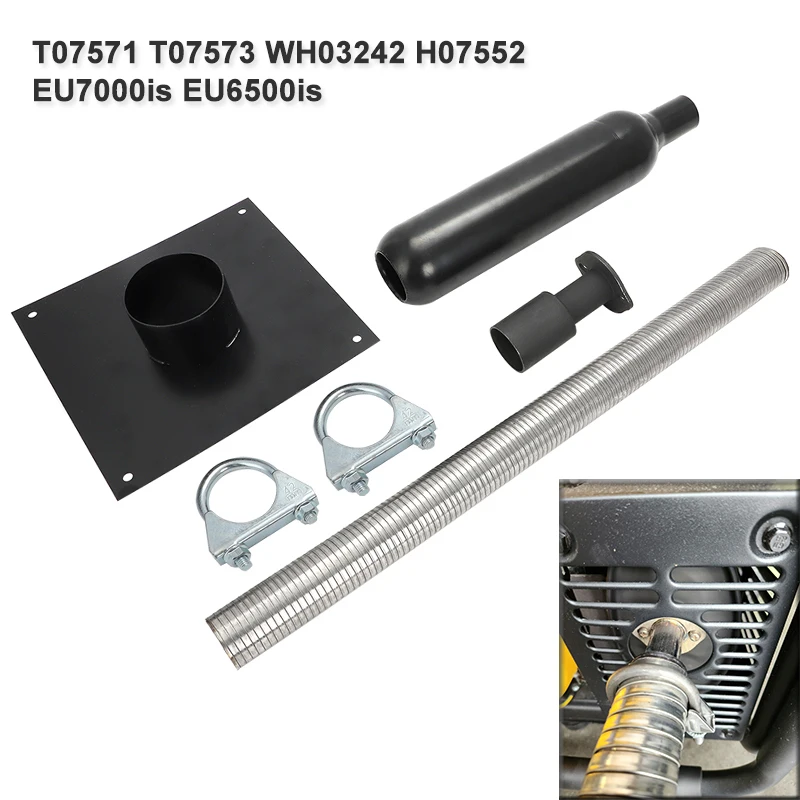 Universal Firman Generator Auspuff Verlängerung srohr für Honda Eu6500is Eu7000is 2 Zoll Motorrad Auspuff Schall dämpfer Wand halterung Image