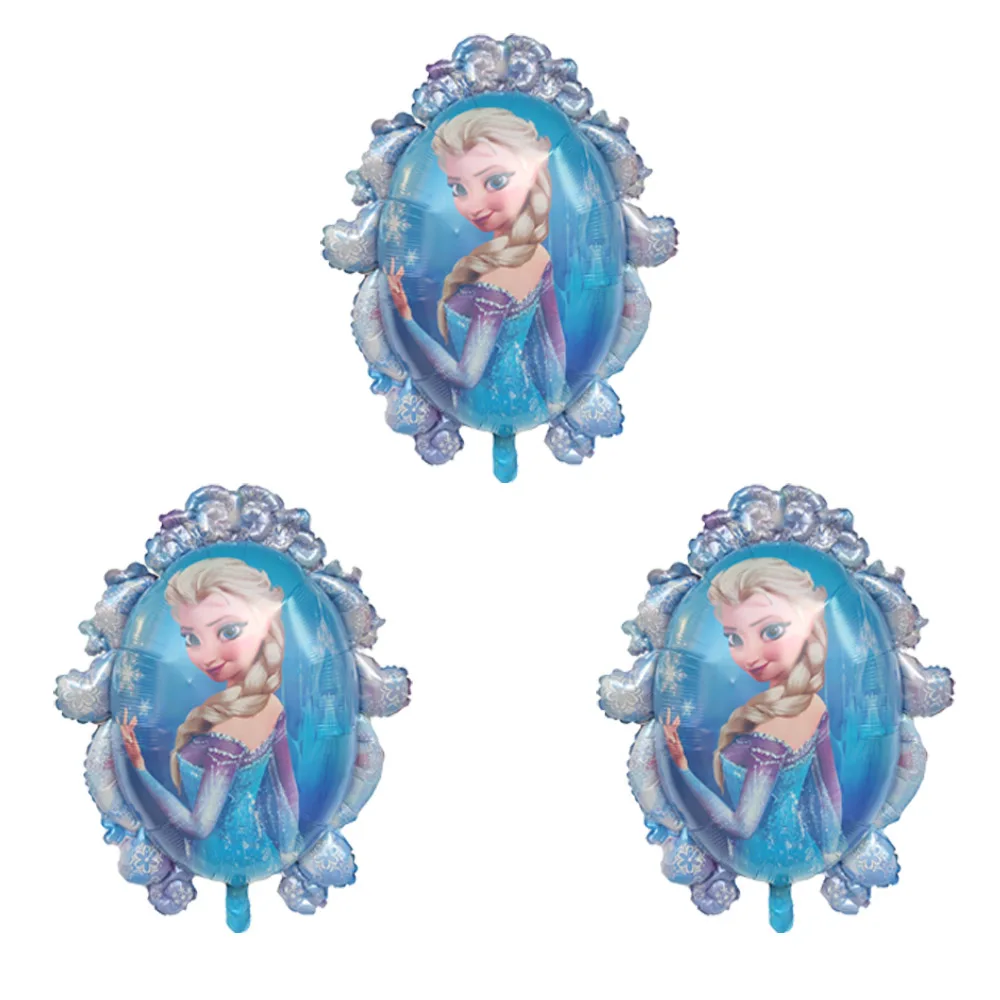 3 Stück Prinzessin Elsa Anna Schneeflocke Zauberspiegel Neu „Die Eiskönigin“ Aluminiumfolie Ballon Geburtstag Party Dekoration Image