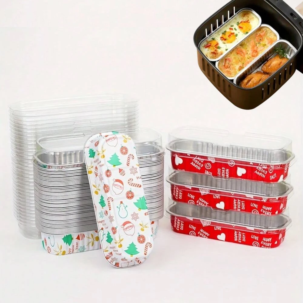 Rechteckige Einweg-Backform, Muffin-Glas, Brownie-Gericht, Brot-Muffin-Behälter zum Heben von Quasten, Kuchen, Pudding, Eierkuchen Image