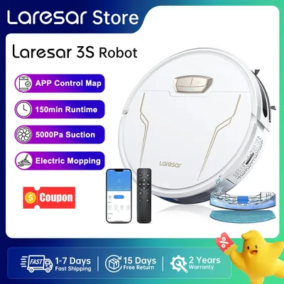 Laresar Evol 3s Roboter-Staubsauger 5000Pa mit App-Steuerung, intelligenter geplanter kabelloser