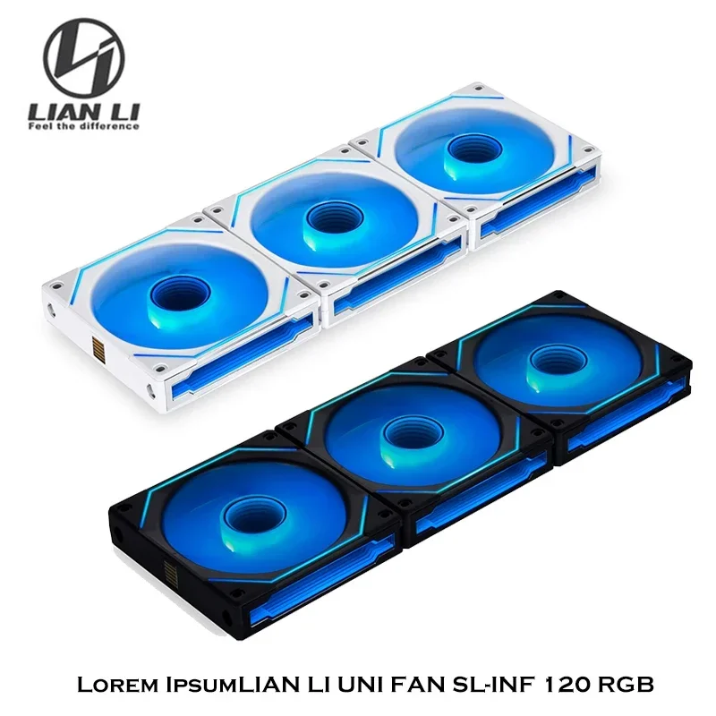 Lian Li Uni Fan SL-INF 120mm Infinity Spiegel Argb Fan Kabel lose Daisy-Chain L-Connect Clutter-Free Reverse Blade, Einzel packung Image