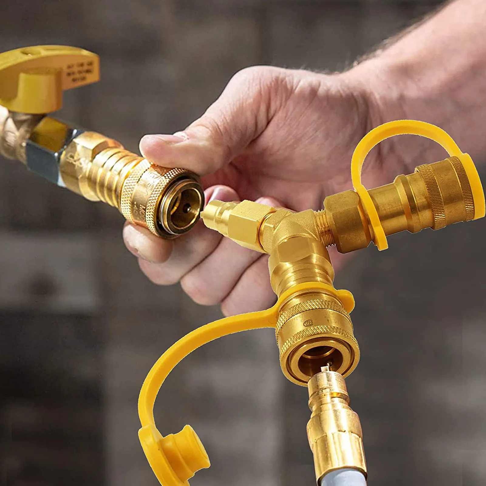 Y Splitter Erdgas Schnell kupplungs adapter für Grill generatoren Terrassen heizungen Pizza öfen Terrasse Feuerstellen Zoll Image