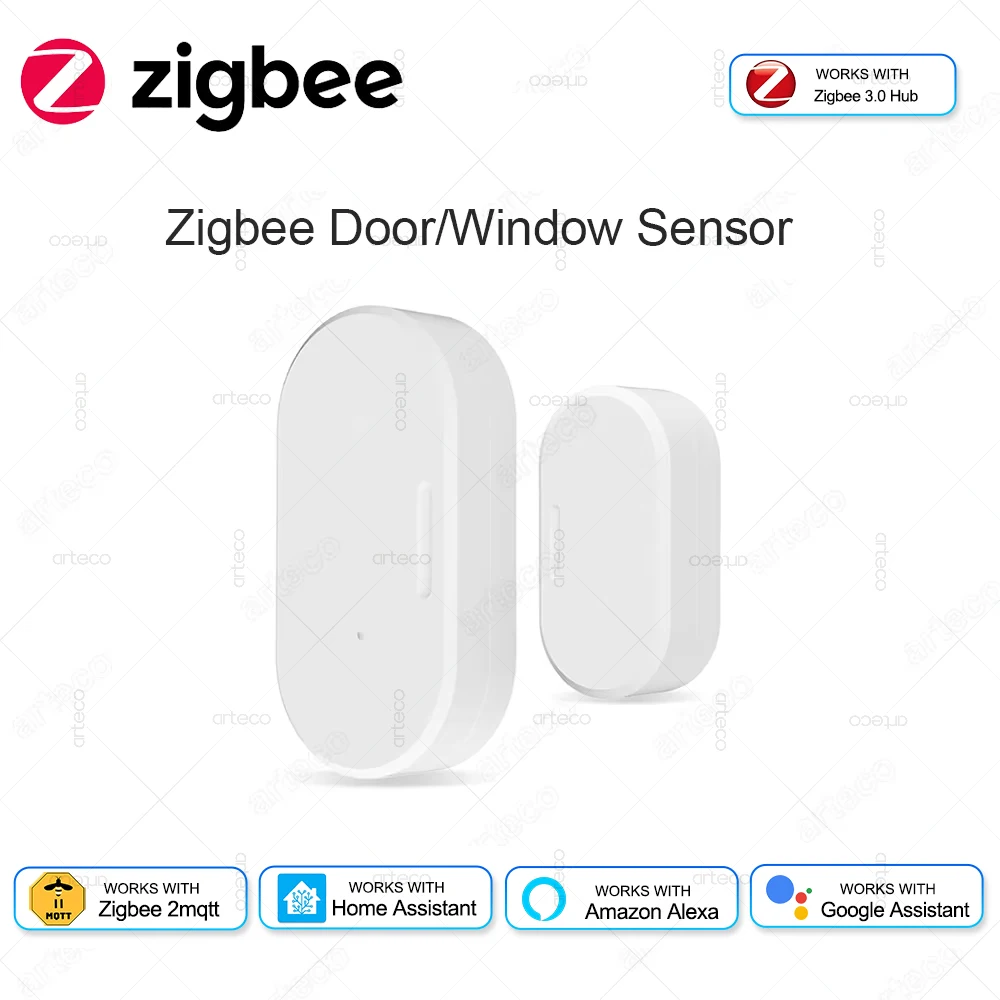 Zigbee Tür Fenster Sensor Öffnen Schließen Detektor Smart Home Sicherheit Alarm Einbrecher Tür Sensor Funktioniert Mit Alexa Home Assistant Z2M
